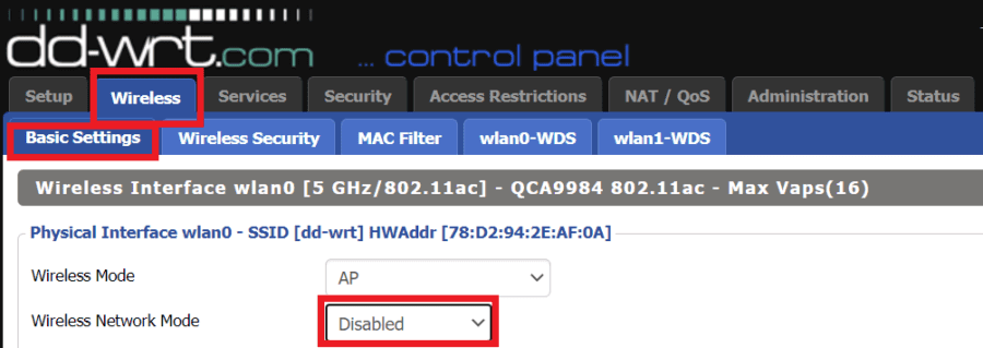 Disable Wifi on Newer Versions of DD-WRT – How to Turn Off Wi-Fi on a DD-WRT Router