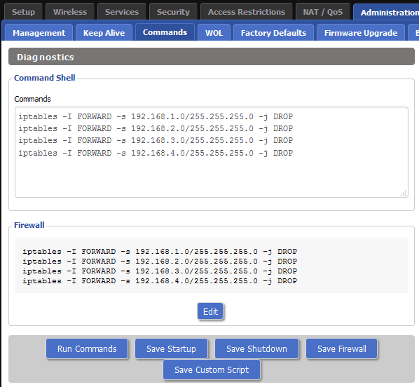 How To Configure a DD-WRT VLAN Setup – Isolate Your VLAN Segments Using Firewall Commands