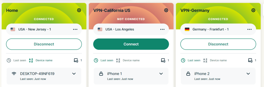 Use ExpressVPN device groups to use multiple vpn server locations at once!