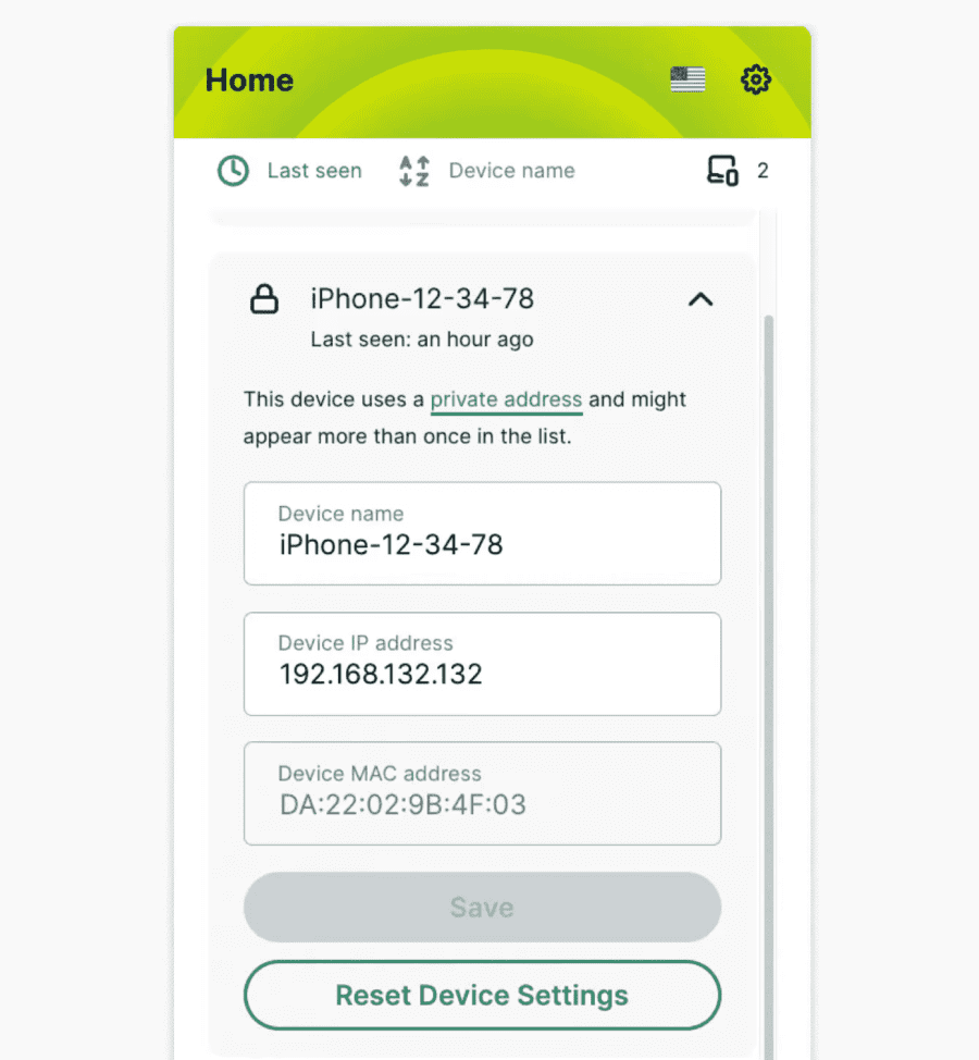 Modify the name and IP address of any device in your ExpressVPN device groups, part of the ExpressVPN router firmware