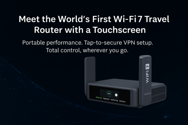 Slate Wi-Fi 7 Touchscreen VPN Travel Router – Portable Security & Total Control