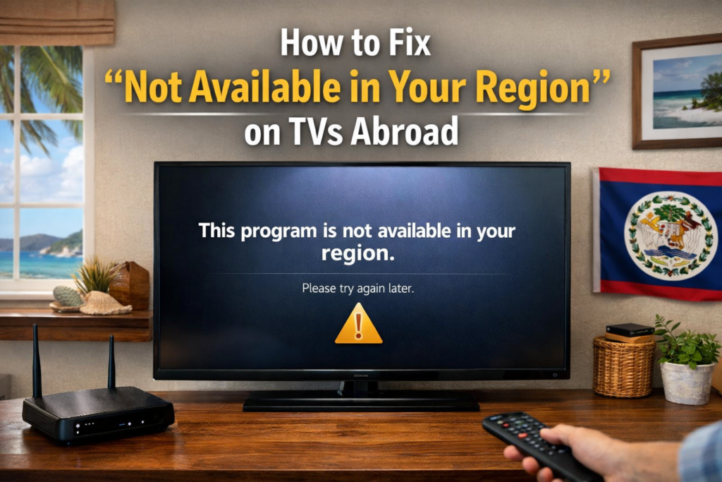 Fix “Not Available in Your Region” error on smart TV abroad using a VPN router